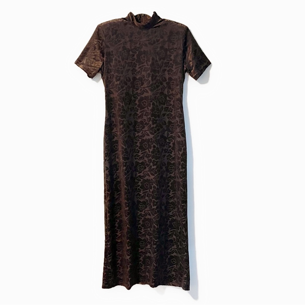Vintage Brown Floral Maxi Dress